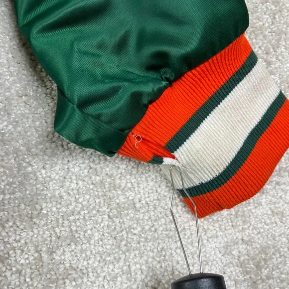 VINTAGE Miami Hurricanes Stitch Count Jacket XL Green Rare 90s Made In USA VTG - Picture 11 of 11